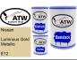 Preview: Nissan, Luminous Gold Metallic, E12: 500ml Lackdose + 500ml Klarlack + 250ml Härter - Set, von ATW Autoteile West.